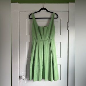 Calvin Klein Pistachio Green Pleated Midi Dress